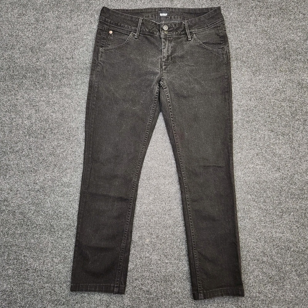 Hudson Women's 28 Black Collin Flap Skinny Jeans Stretch Denim Edgy Minimalist